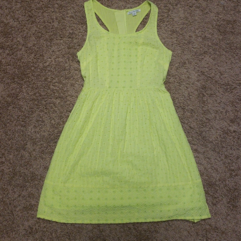 Lime cut out dress